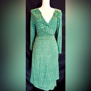 New w/o Tags - Old Navy Green, Navy Blue, & White Wrap Dress, Size Medium (M)